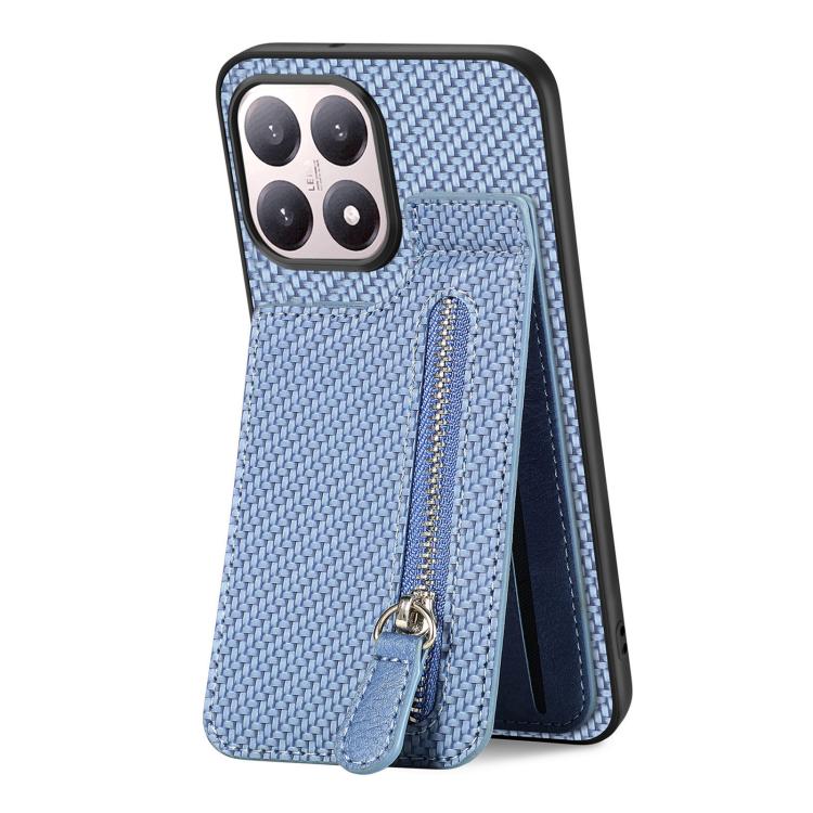 For Xiaomi 15T Carbon Fiber Vertical Flip Zipper Phone Case