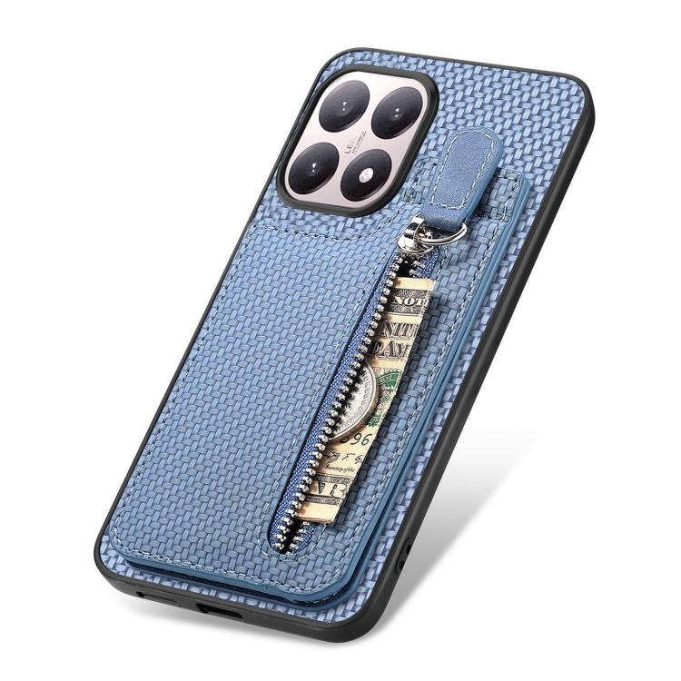 For Xiaomi 15T Carbon Fiber Vertical Flip Zipper Phone Case