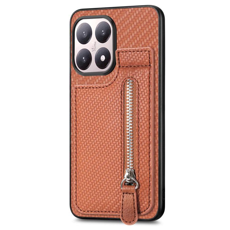 For Xiaomi 15T Carbon Fiber Vertical Flip Zipper Phone Case