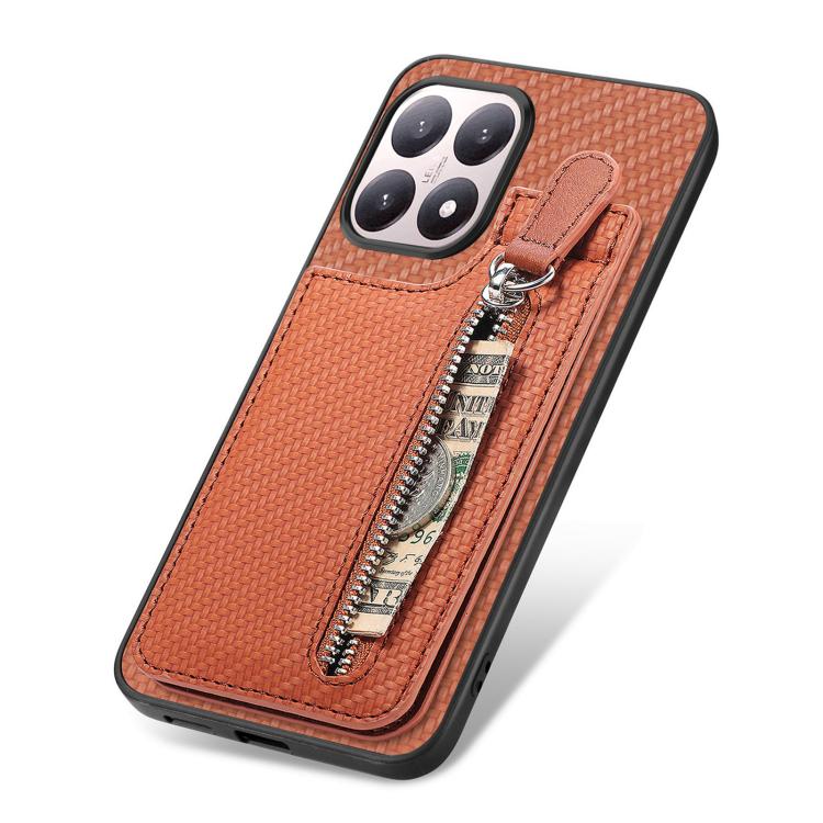 For Xiaomi 15T Carbon Fiber Vertical Flip Zipper Phone Case