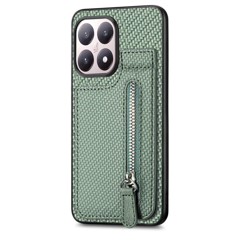 For Xiaomi 15T Carbon Fiber Vertical Flip Zipper Phone Case