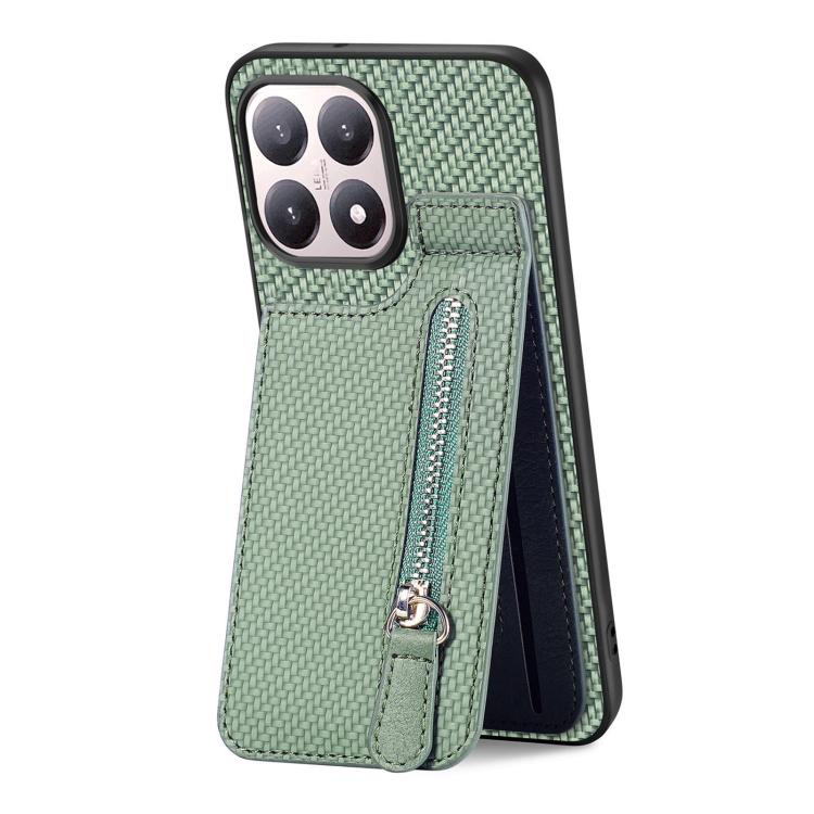 For Xiaomi 15T Carbon Fiber Vertical Flip Zipper Phone Case