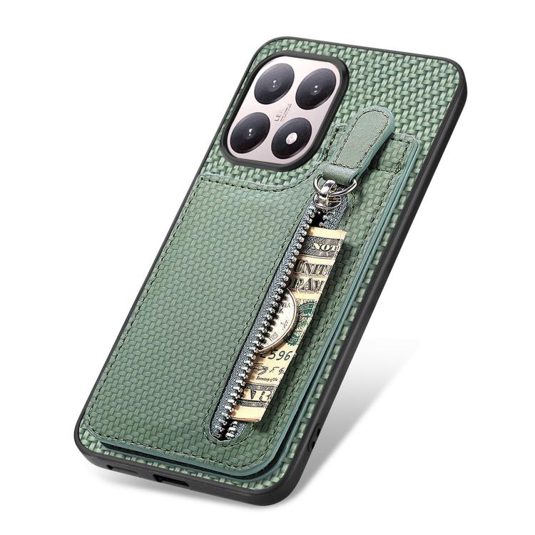 For Xiaomi 15T Carbon Fiber Vertical Flip Zipper Phone Case