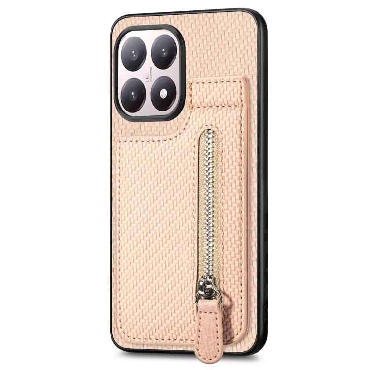 For Xiaomi 15T Carbon Fiber Vertical Flip Zipper Phone Case