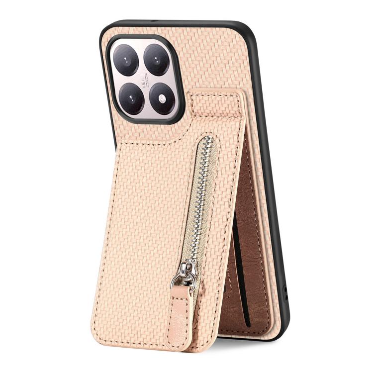 For Xiaomi 15T Carbon Fiber Vertical Flip Zipper Phone Case