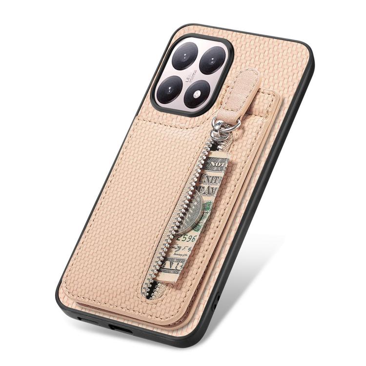 For Xiaomi 15T Carbon Fiber Vertical Flip Zipper Phone Case