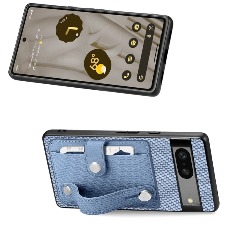 For Google Pixel 7A Wristband Kickstand Card Wallet Back Cover Phone Case with Tool Knife