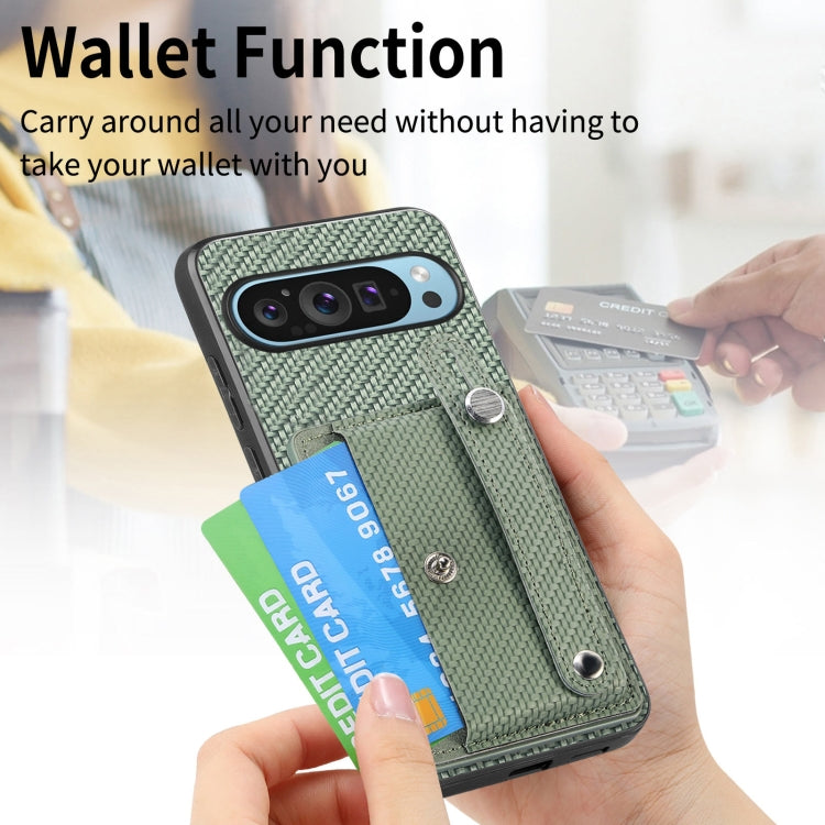For Google Pixel 9 Wristband Kickstand Card Wallet Back Cover Phone Case with Tool Knife