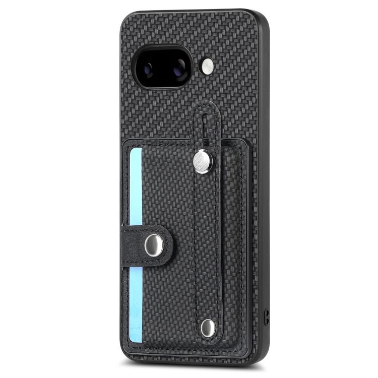 For Google Pixel 9a Wristband Kickstand Card Wallet Back Cover Phone Case with Tool Knife
