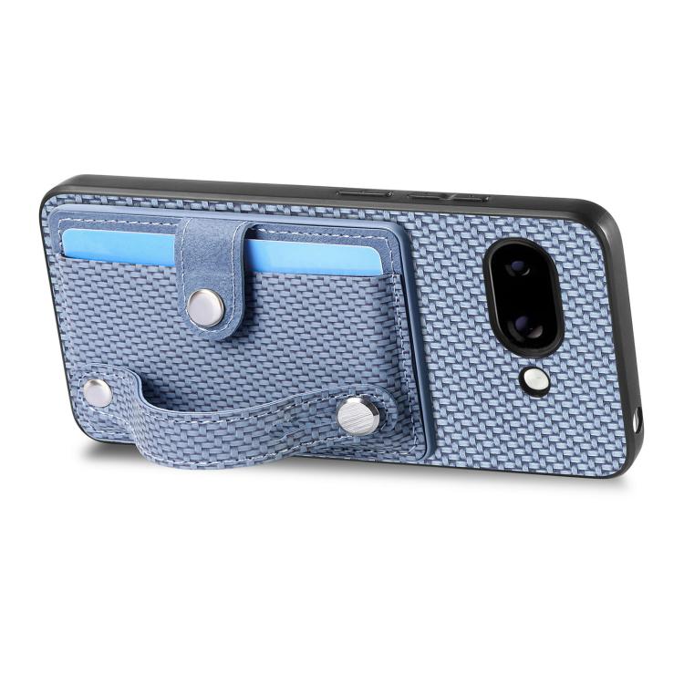 For Google Pixel 9a Wristband Kickstand Card Wallet Back Cover Phone Case with Tool Knife
