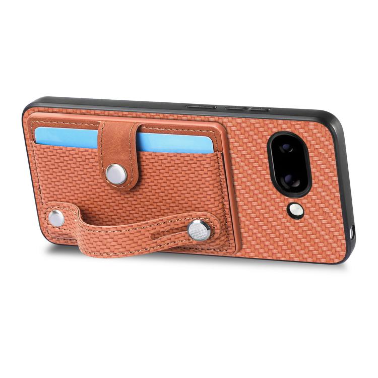 For Google Pixel 9a Wristband Kickstand Card Wallet Back Cover Phone Case with Tool Knife