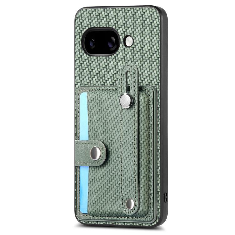For Google Pixel 9a Wristband Kickstand Card Wallet Back Cover Phone Case with Tool Knife