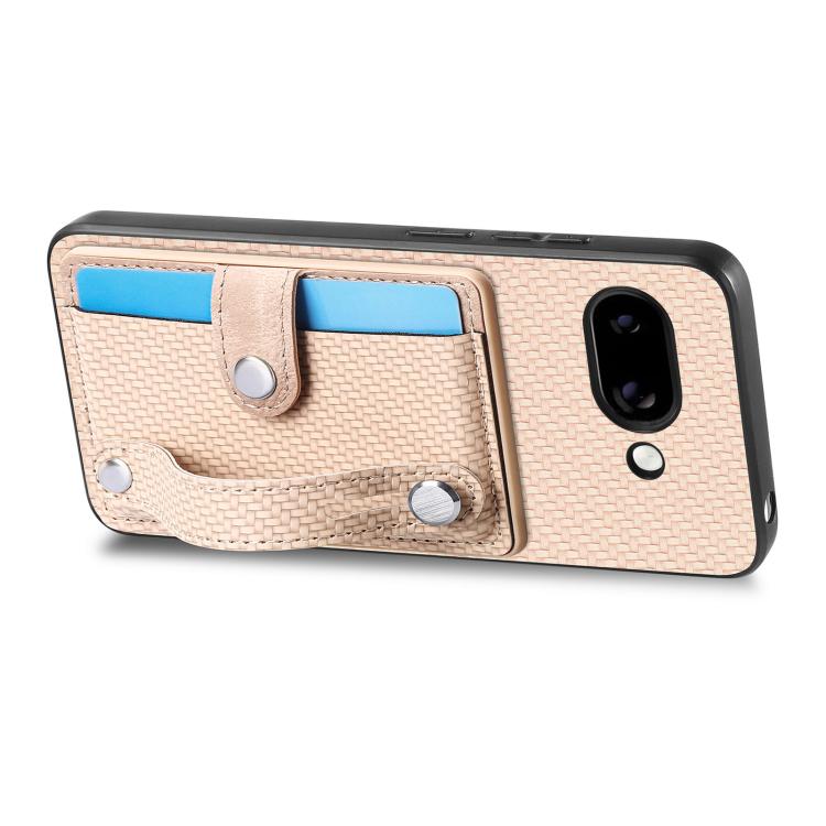 For Google Pixel 9a Wristband Kickstand Card Wallet Back Cover Phone Case with Tool Knife
