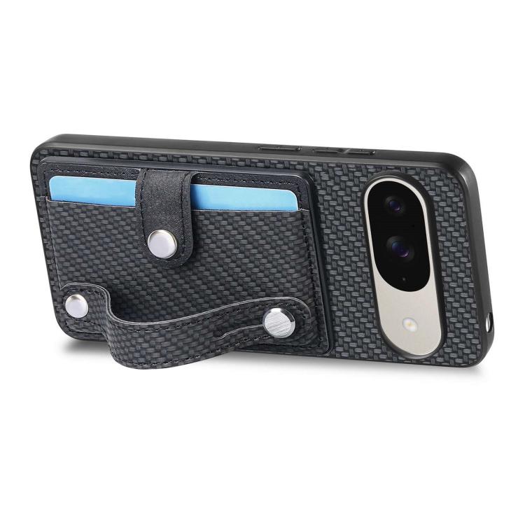 For Google Pixel 9 Pro XL Wristband Kickstand Card Wallet Back Cover Phone Case with Tool Knife