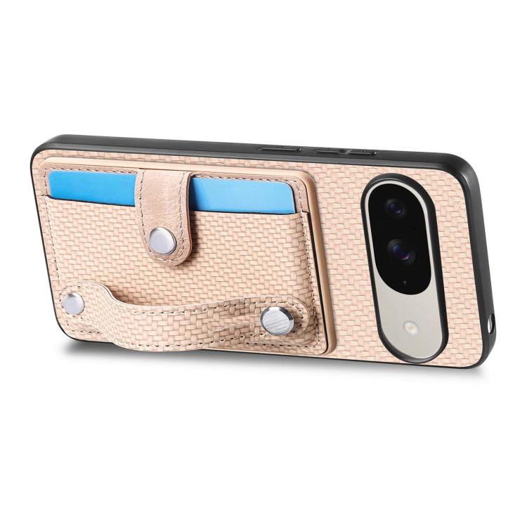 For Google Pixel 10 / 10 Pro Wristband Kickstand Card Wallet Back Cover Phone Case with Tool Knife