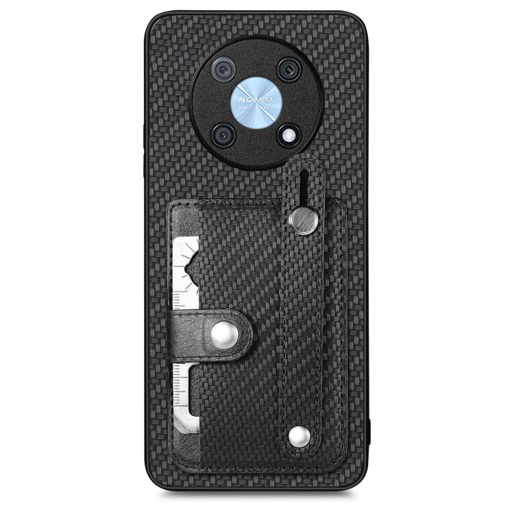 For Huawei Nova Y90 Wristband Kickstand Card Wallet Back Cover Phone Case with Tool Knife