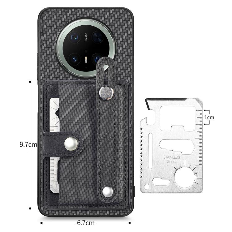 For Huawei Mate 70 Wristband Kickstand Card Wallet Back Cover Phone Case with Tool Knife
