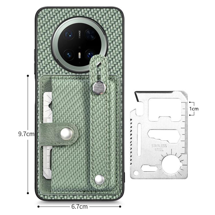 For Huawei Mate 70 Wristband Kickstand Card Wallet Back Cover Phone Case with Tool Knife