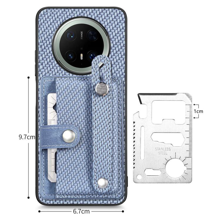 For Huawei Mate 70 Pro Wristband Kickstand Card Wallet Back Cover Phone Case with Tool Knife