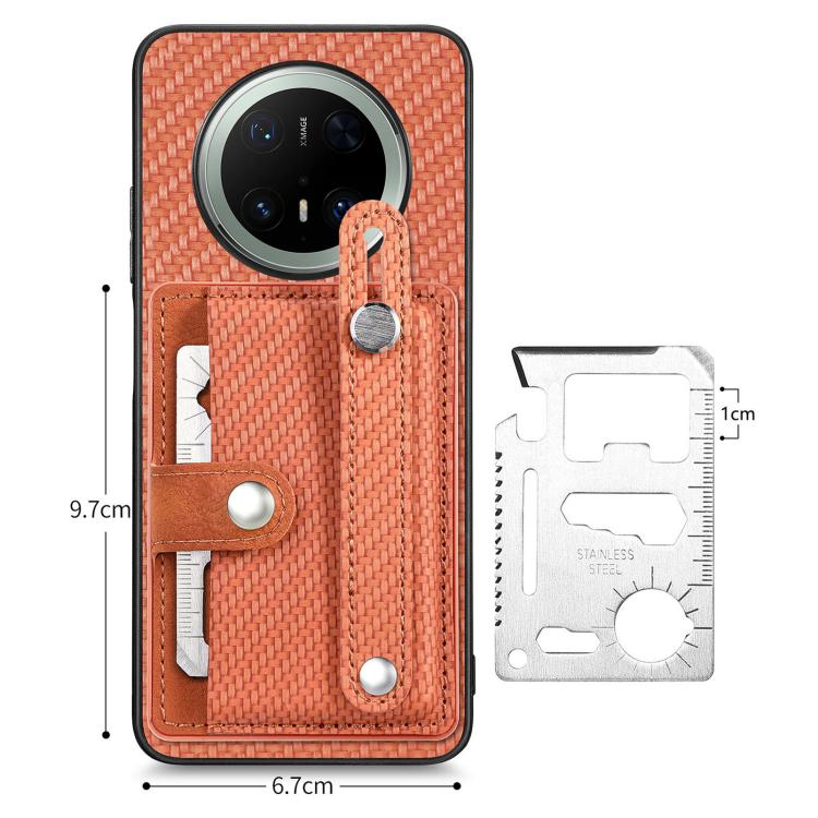 For Huawei Mate 70 Pro Wristband Kickstand Card Wallet Back Cover Phone Case with Tool Knife