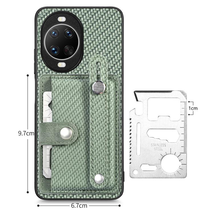 For Huawei nova 14 Pro Wristband Kickstand Card Wallet Back Cover Phone Case with Tool Knife
