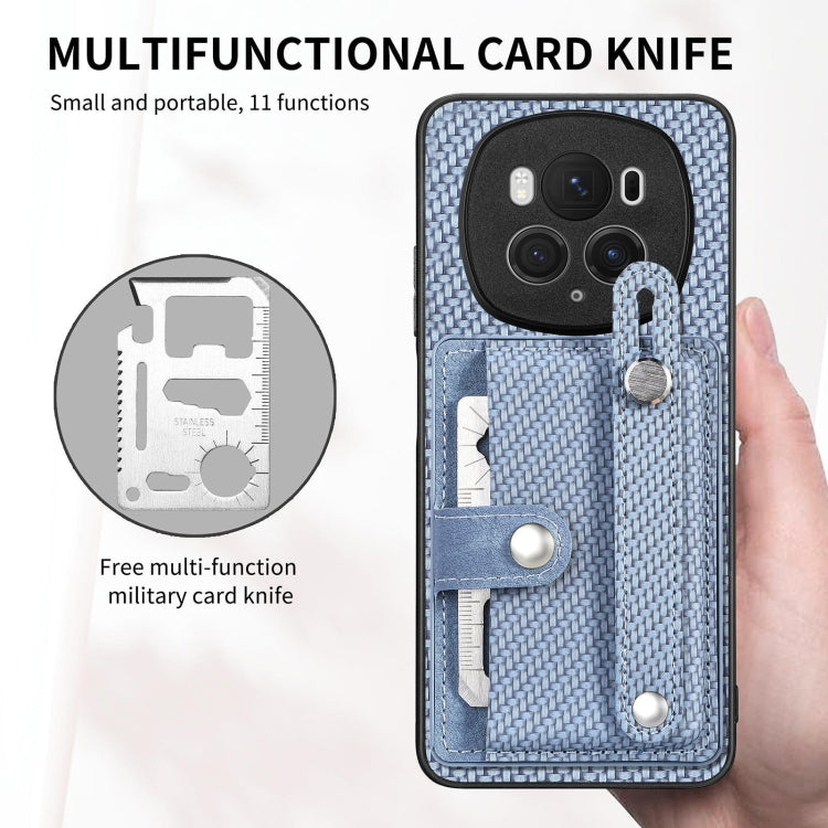 For Honor Magic6 Pro 5G Wristband Kickstand Card Wallet Back Cover Phone Case with Tool Knife