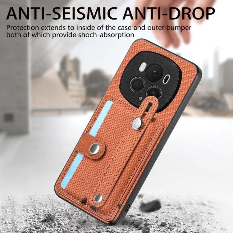 For Honor Magic6 Pro 5G Wristband Kickstand Card Wallet Back Cover Phone Case with Tool Knife