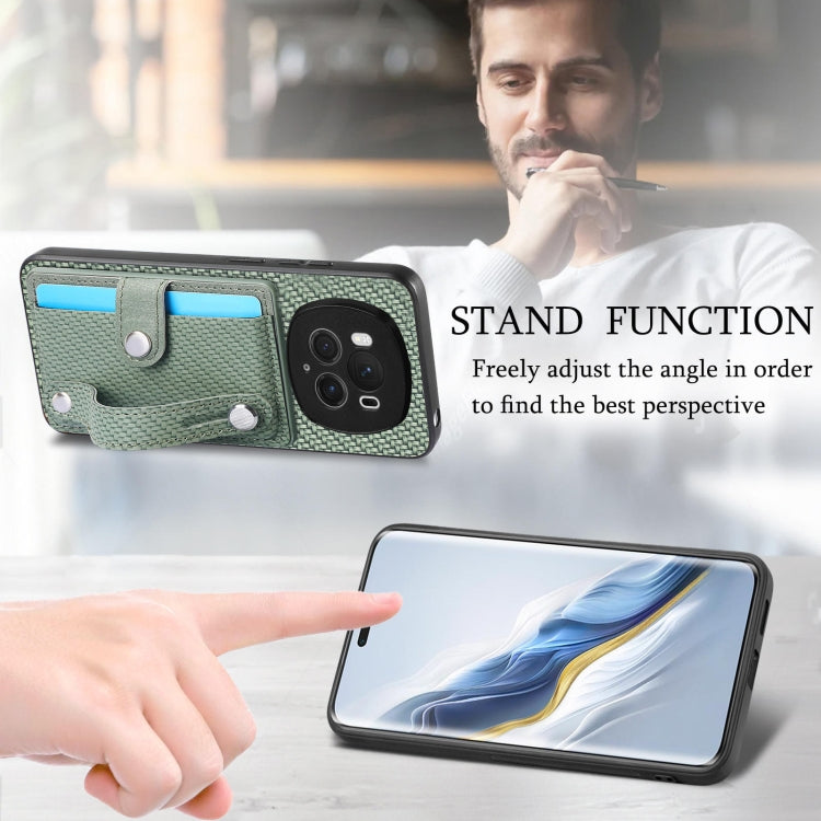 For Honor Magic6 Pro 5G Wristband Kickstand Card Wallet Back Cover Phone Case with Tool Knife