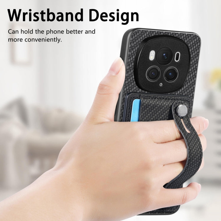 For Honor Magic 6 5G Wristband Kickstand Card Wallet Back Cover Phone Case with Tool Knife