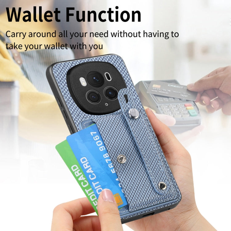 For Honor Magic 6 5G Wristband Kickstand Card Wallet Back Cover Phone Case with Tool Knife