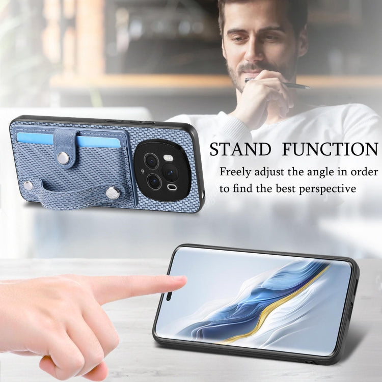 For Honor Magic 6 5G Wristband Kickstand Card Wallet Back Cover Phone Case with Tool Knife