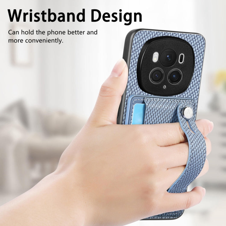 For Honor Magic 6 5G Wristband Kickstand Card Wallet Back Cover Phone Case with Tool Knife