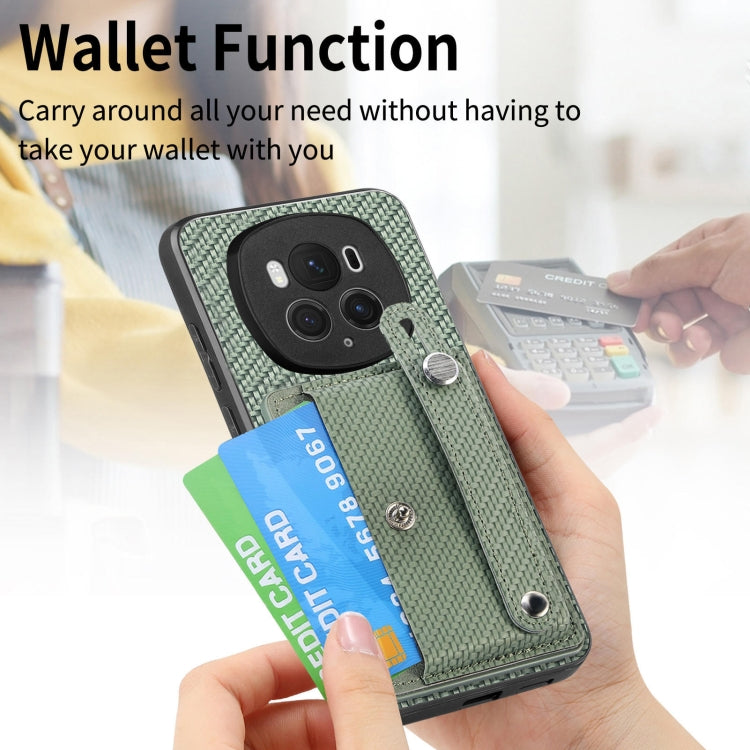 For Honor Magic 6 5G Wristband Kickstand Card Wallet Back Cover Phone Case with Tool Knife