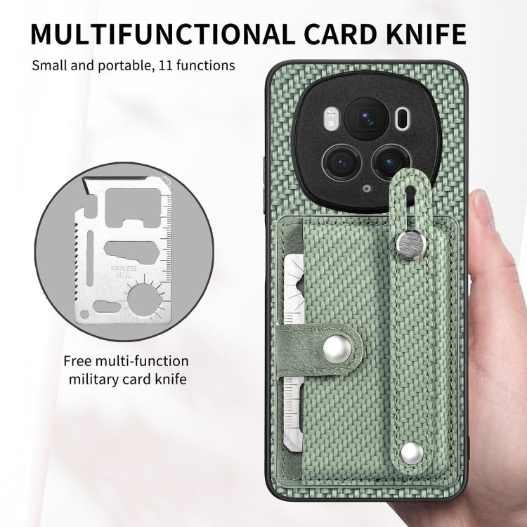 For Honor Magic 6 5G Wristband Kickstand Card Wallet Back Cover Phone Case with Tool Knife