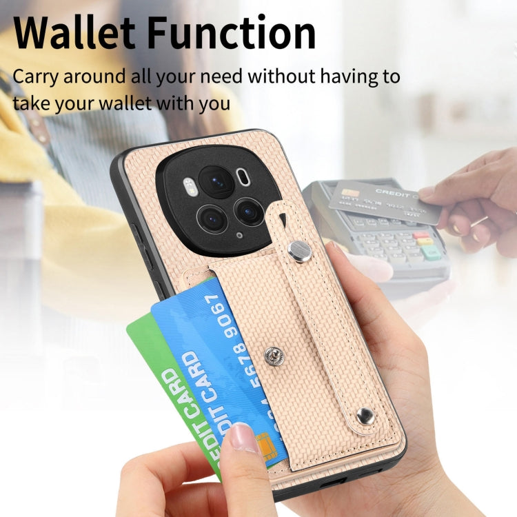 For Honor Magic 6 5G Wristband Kickstand Card Wallet Back Cover Phone Case with Tool Knife