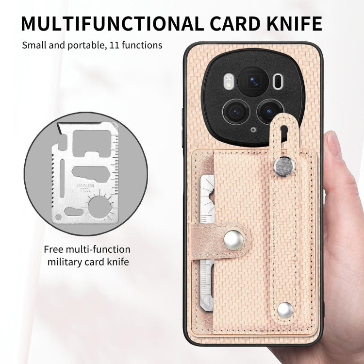For Honor Magic 6 5G Wristband Kickstand Card Wallet Back Cover Phone Case with Tool Knife