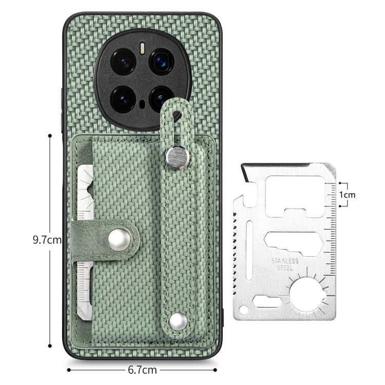For Honor Magic7 Pro Wristband Kickstand Card Wallet Back Cover Phone Case with Tool Knife