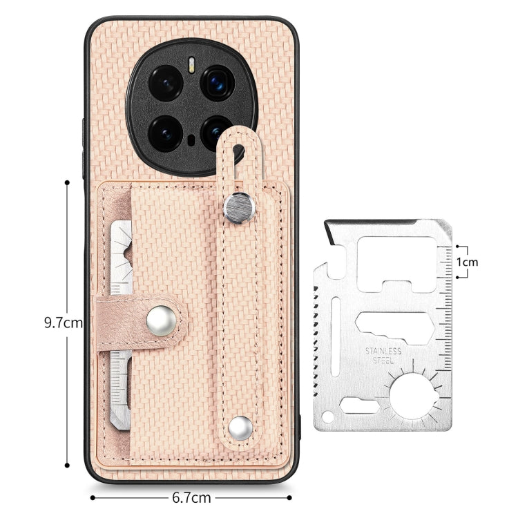 For Honor Magic7 Pro Wristband Kickstand Card Wallet Back Cover Phone Case with Tool Knife