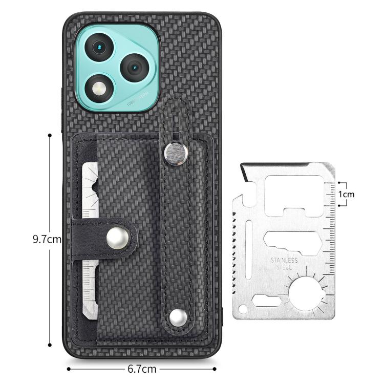 For Honor 400 Lite Global Wristband Kickstand Card Wallet Back Cover Phone Case with Tool Knife