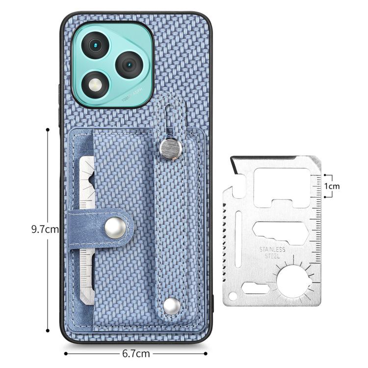 For Honor 400 Lite Global Wristband Kickstand Card Wallet Back Cover Phone Case with Tool Knife