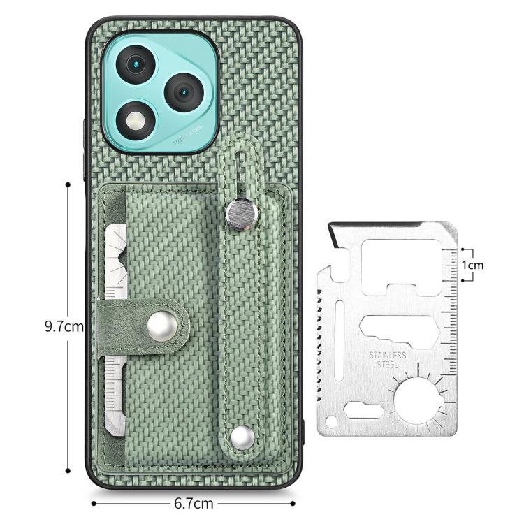 For Honor 400 Lite Global Wristband Kickstand Card Wallet Back Cover Phone Case with Tool Knife