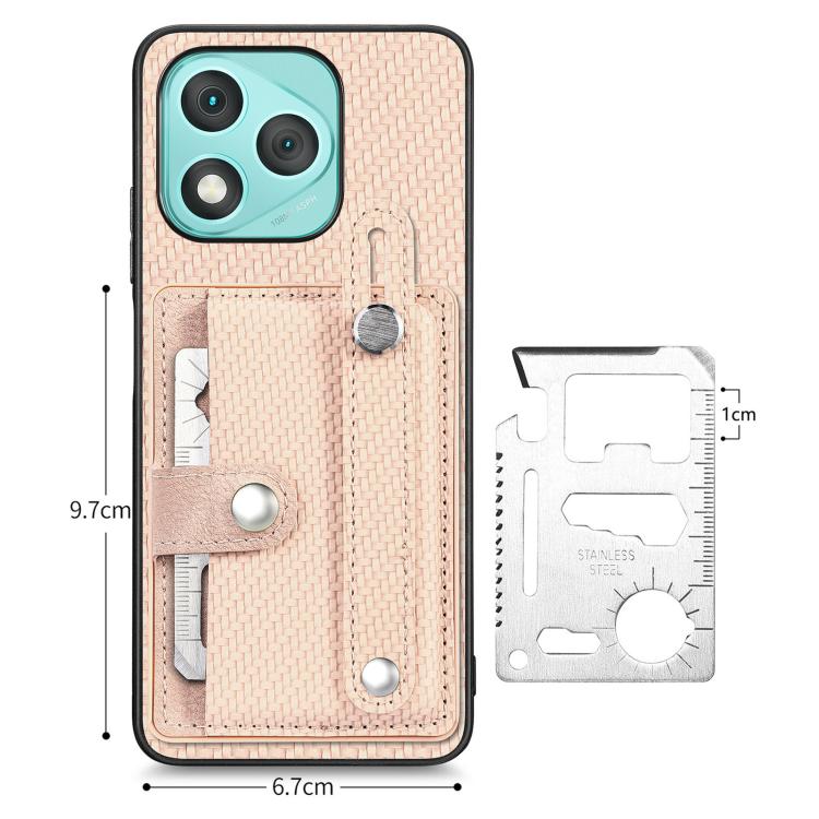 For Honor 400 Lite Global Wristband Kickstand Card Wallet Back Cover Phone Case with Tool Knife