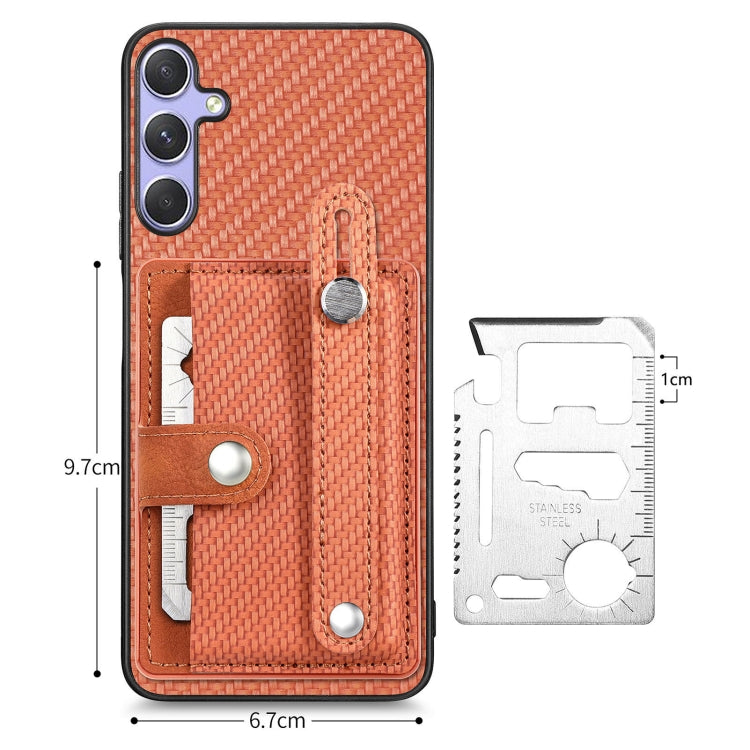 For Samsung Galaxy S25 5G Wristband Kickstand Wallet Back Phone Case with Tool Knife