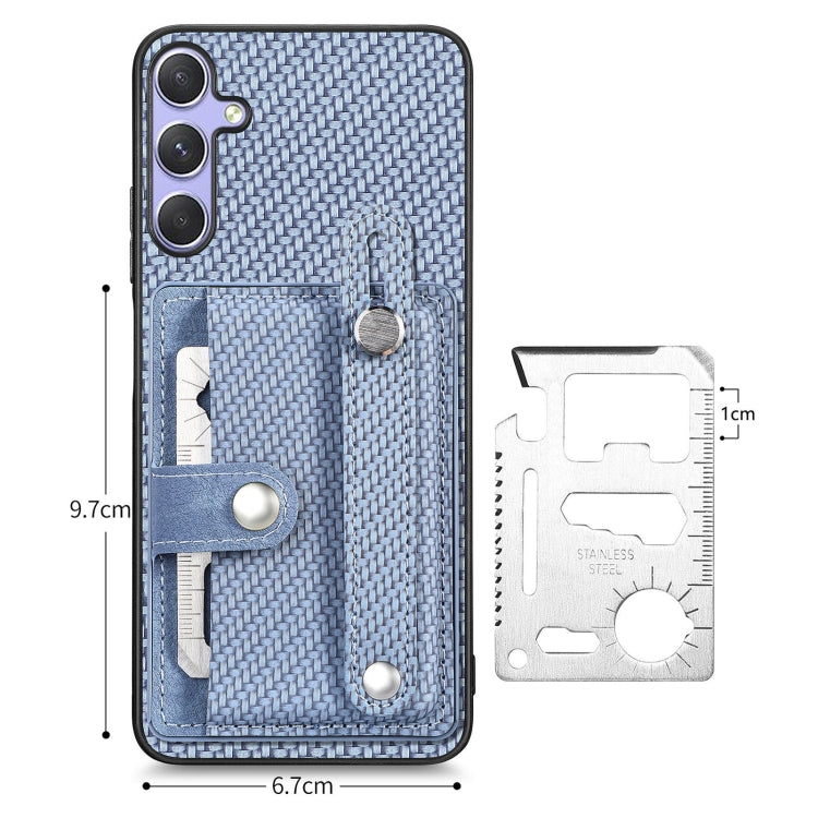 For Samsung Galaxy S25+ 5G Wristband Kickstand Wallet Back Phone Case with Tool Knife
