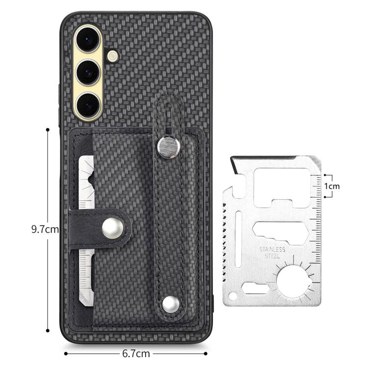 For Samsung Galaxy A36 Wristband Kickstand Wallet Back Phone Case with Tool Knife