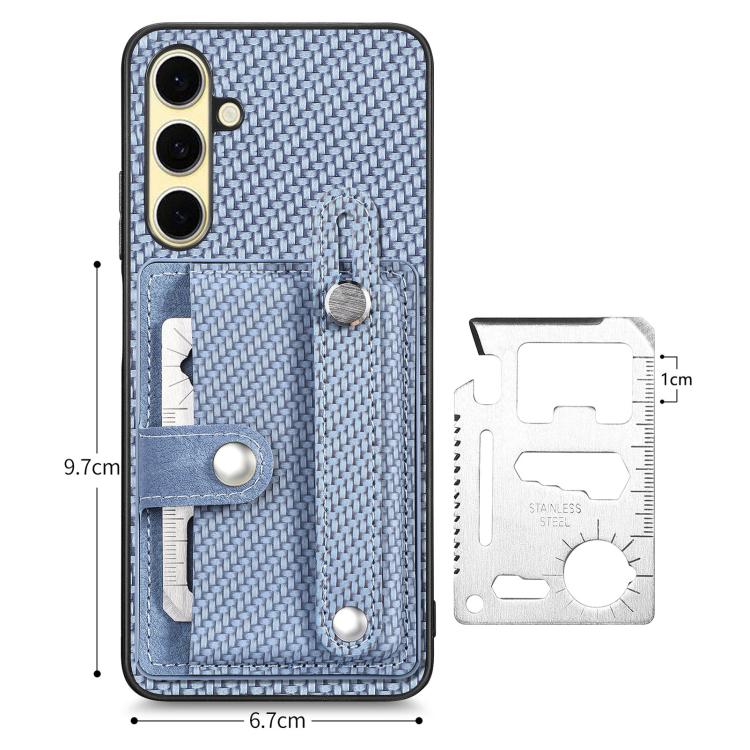 For Samsung Galaxy A36 Wristband Kickstand Wallet Back Phone Case with Tool Knife