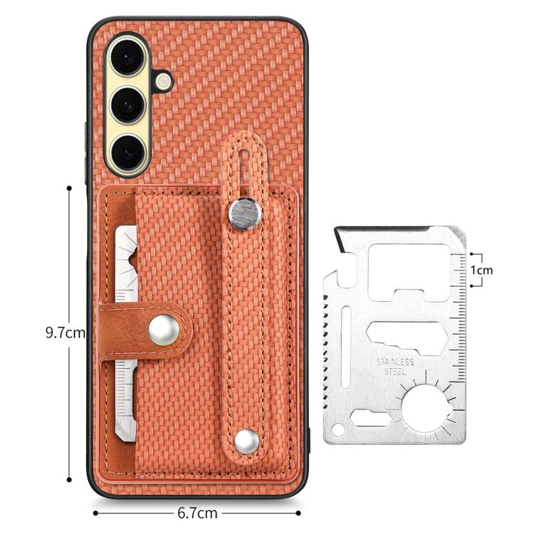 For Samsung Galaxy A36 Wristband Kickstand Wallet Back Phone Case with Tool Knife