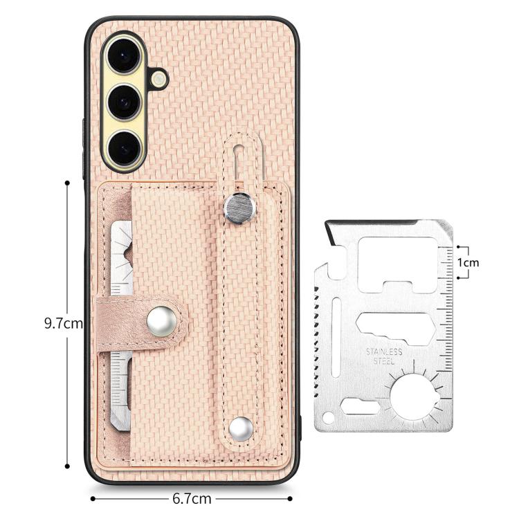 For Samsung Galaxy A36 Wristband Kickstand Wallet Back Phone Case with Tool Knife