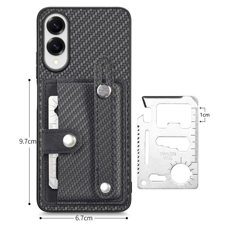 For Samsung Galaxy S25 Edge 5G Wristband Kickstand Wallet Back Phone Case with Tool Knife