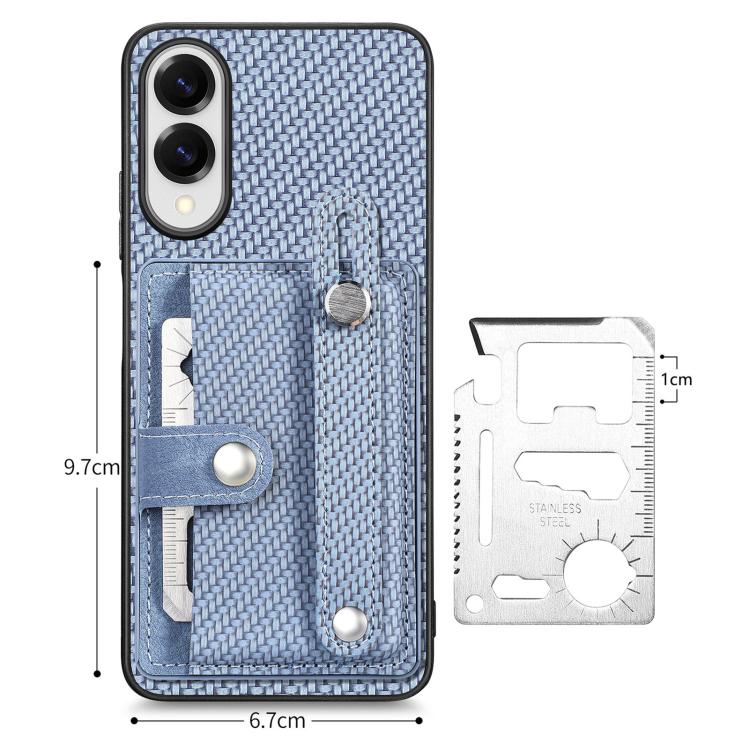For Samsung Galaxy S25 Edge 5G Wristband Kickstand Wallet Back Phone Case with Tool Knife